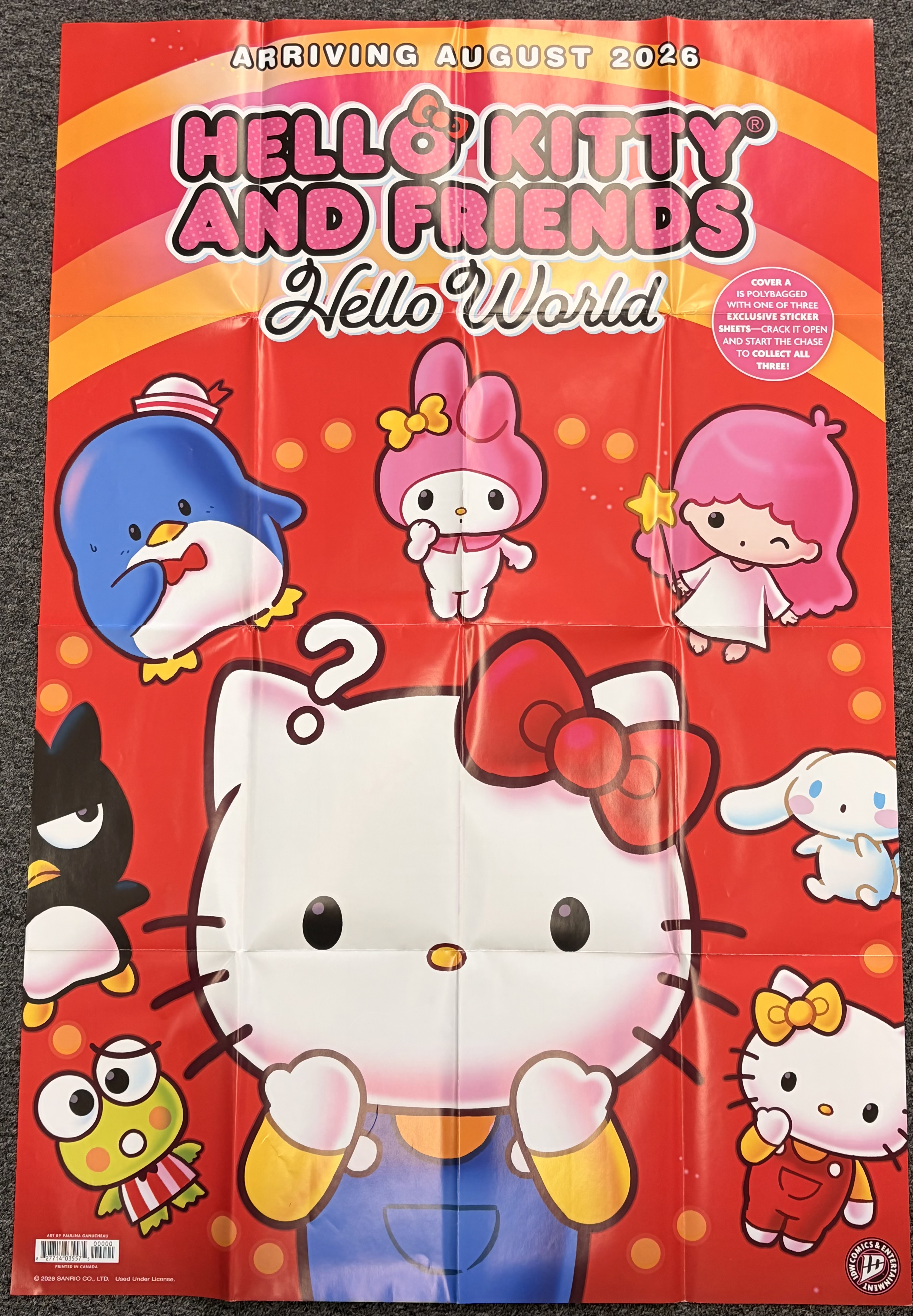 Hello Kitty And Friends Hello World 24x36 previously folded promo poster comic book cover